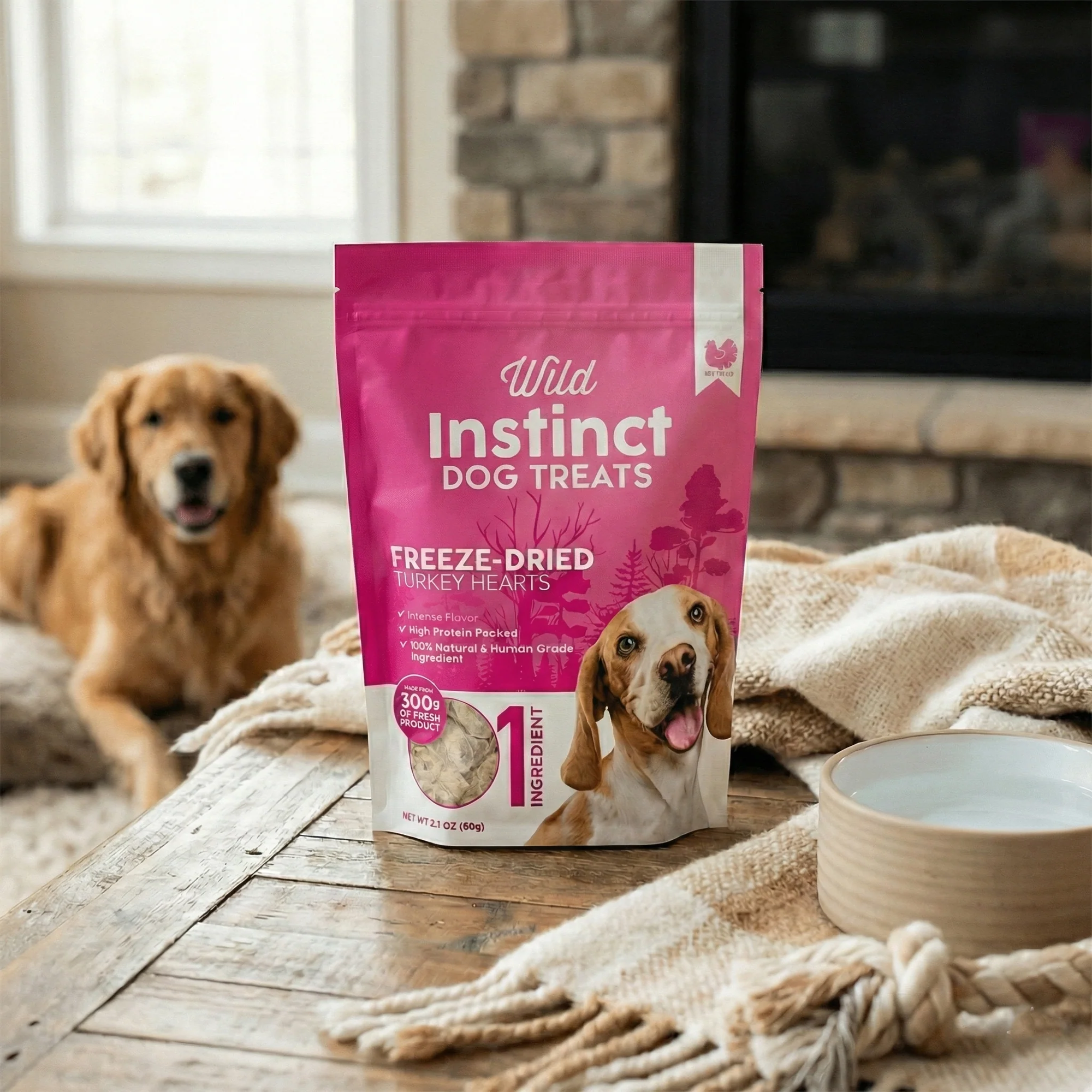 Freeze-dried turkey hearts