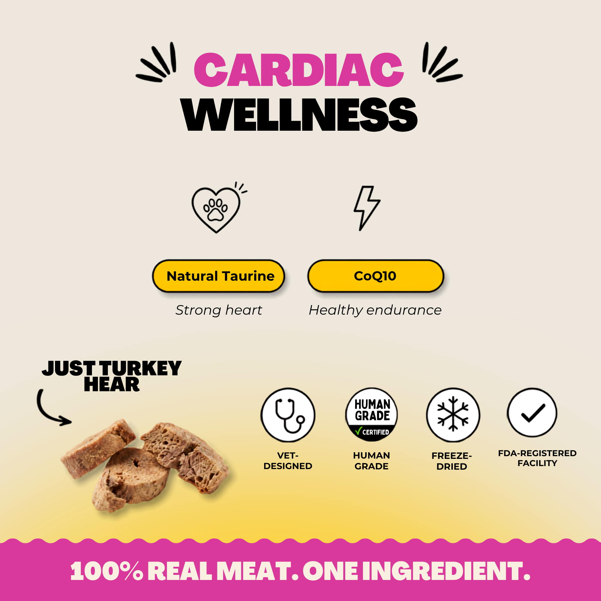 Freeze-Dried Turkey Hearts for Cats