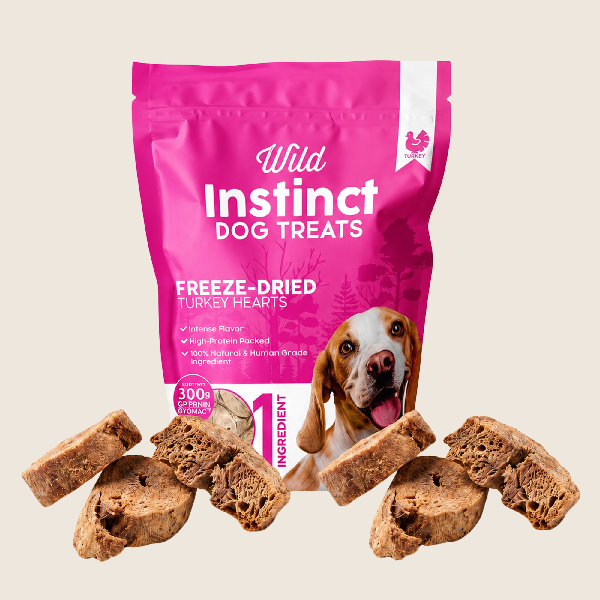 Freeze-Dried Turkey Hearts for Dogs