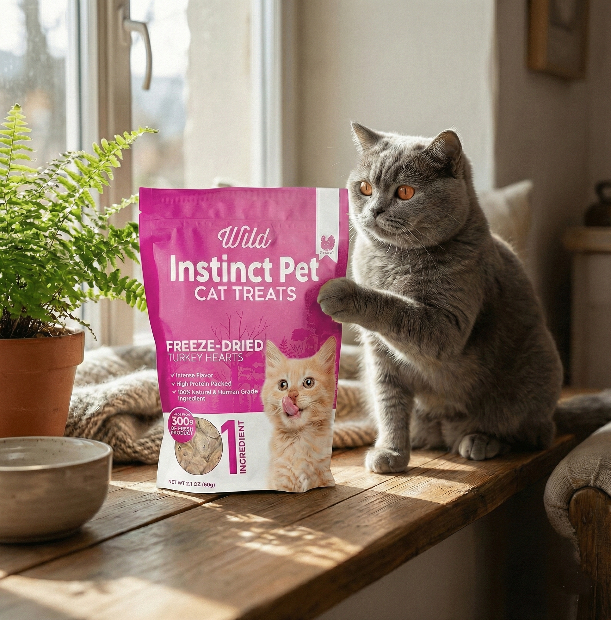 Freeze-Dried Turkey Heart Cat Treats